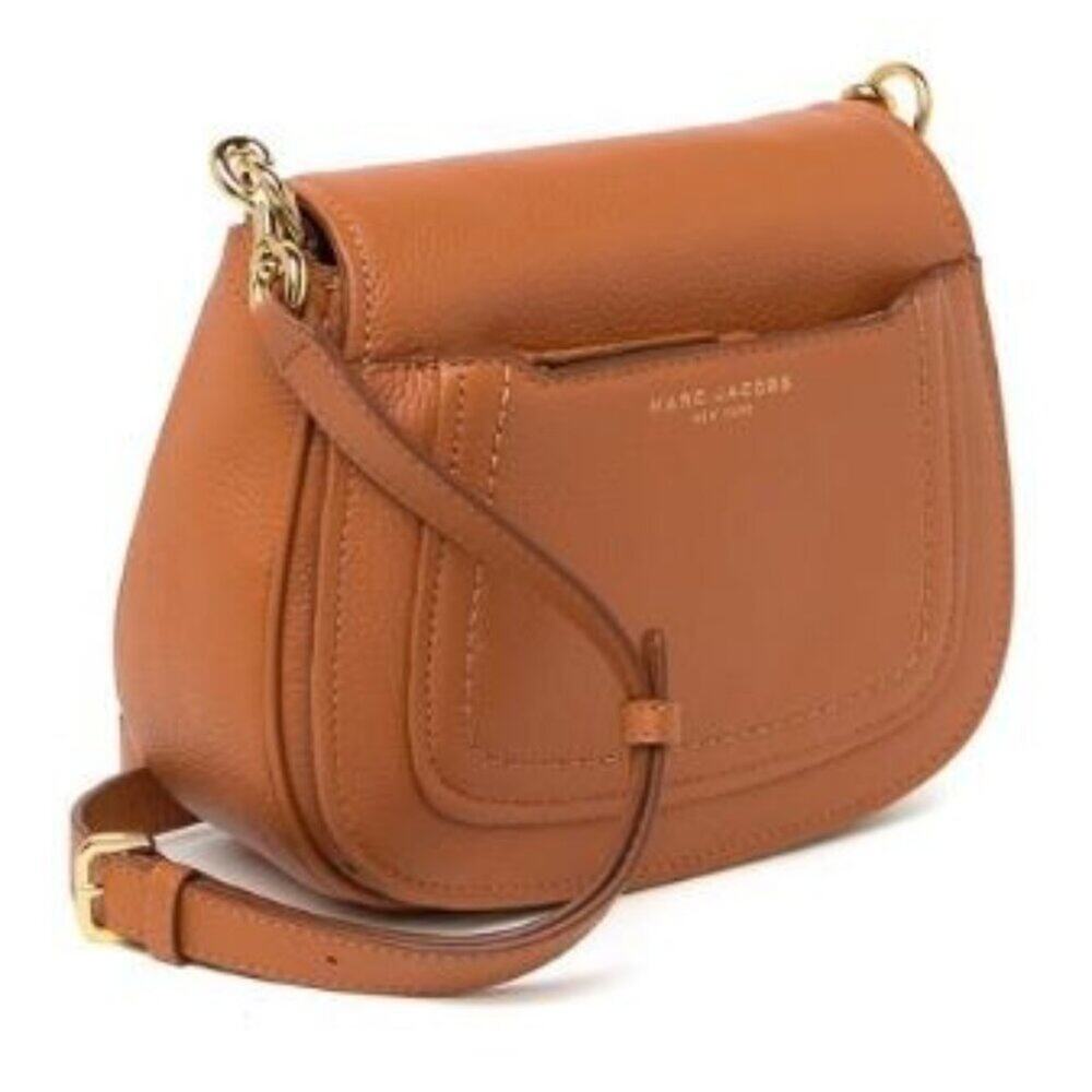 Marc Jacobs Tan Leather Crossbody Bag with Gold Hardware